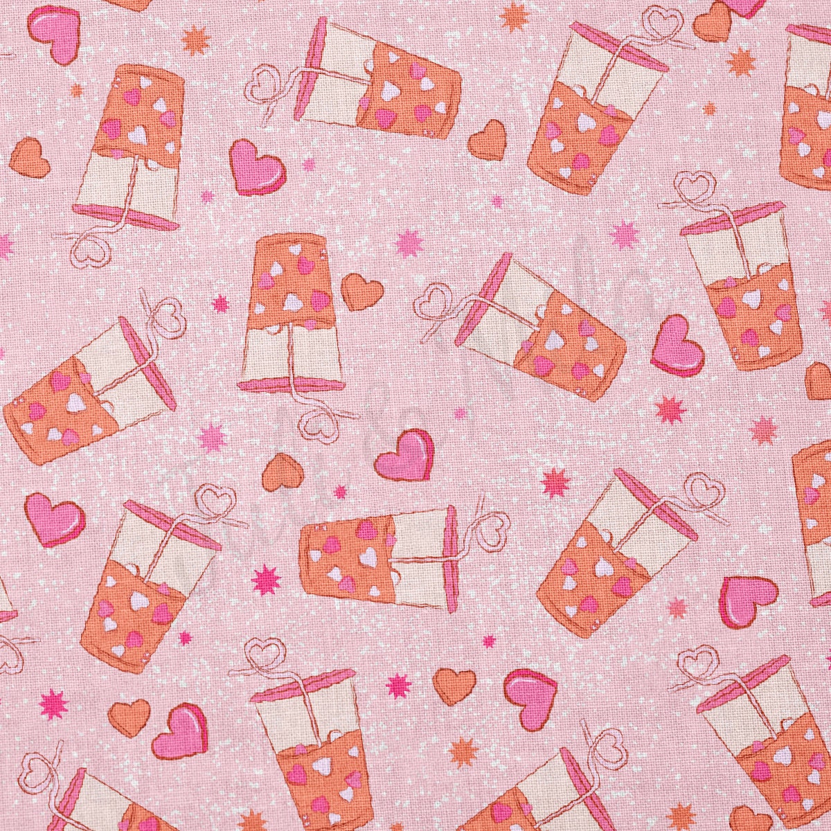 100% Cotton Fabric By the Yard Printed in USA Cotton Sateen - Cotton CTN1211 Valentine's Day