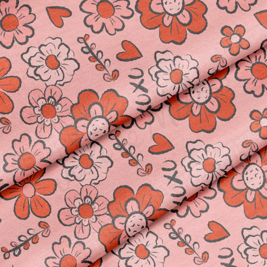 100% Cotton Fabric By the Yard Printed in USA Cotton Sateen - Cotton CTN1215 Valentine's Day