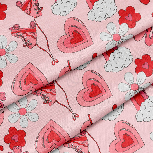 100% Cotton Fabric By the Yard Printed in USA Cotton Sateen - Cotton CTN1220 Valentine's Day