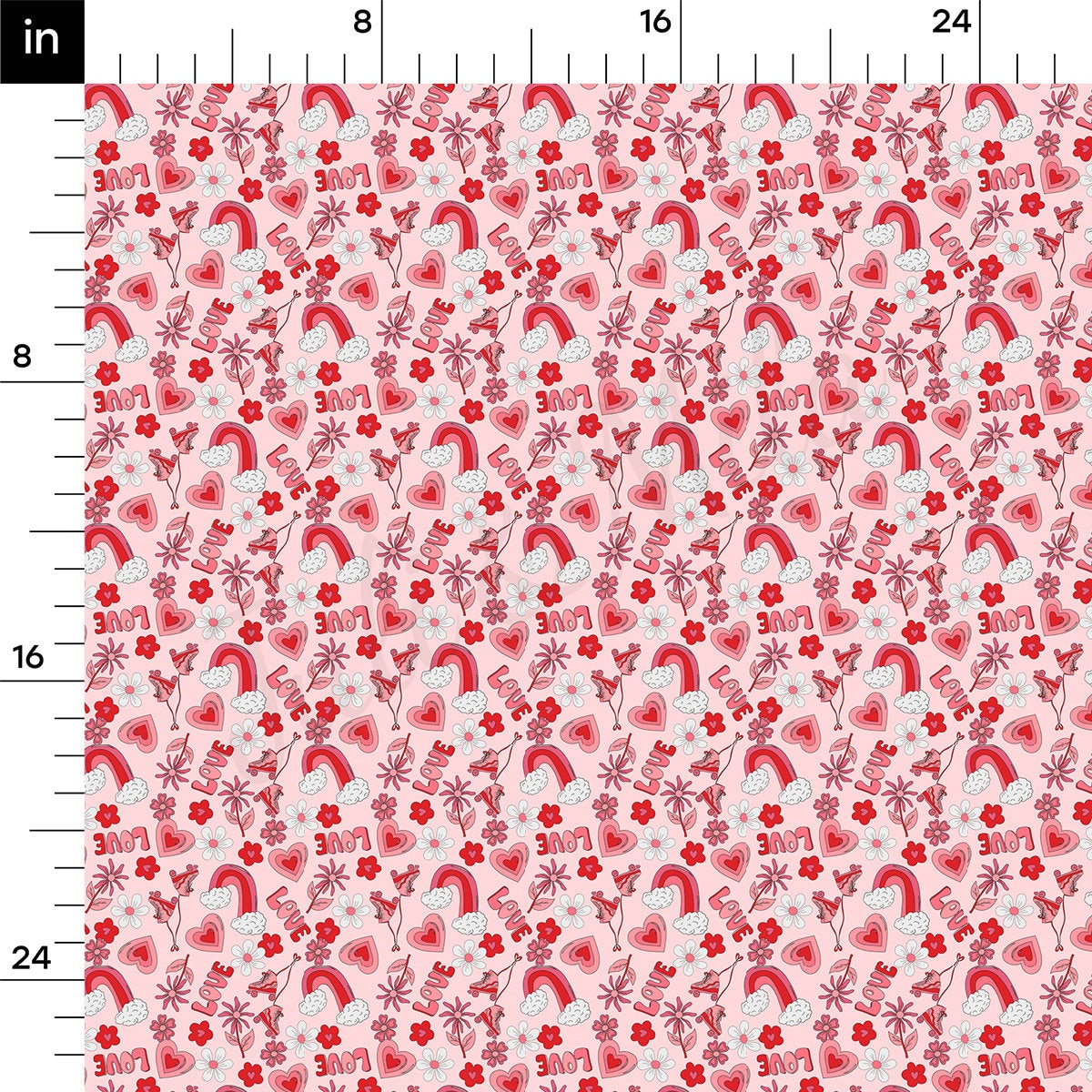 100% Cotton Fabric By the Yard Printed in USA Cotton Sateen - Cotton CTN1220 Valentine's Day
