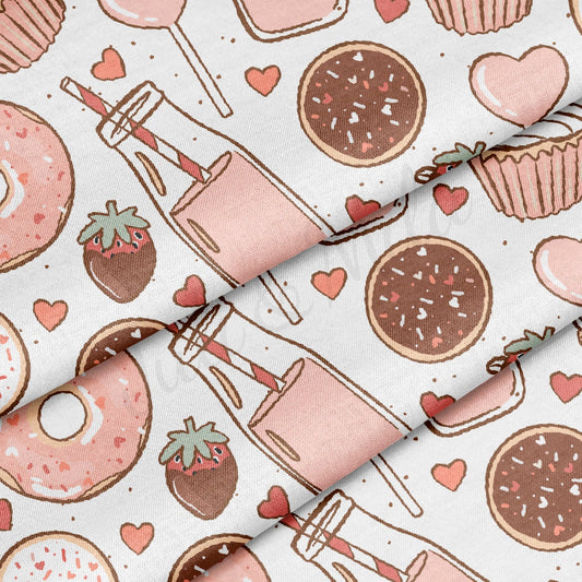 100% Cotton Fabric By the Yard Printed in USA Cotton Sateen - Cotton CTN1222 Valentine's Day