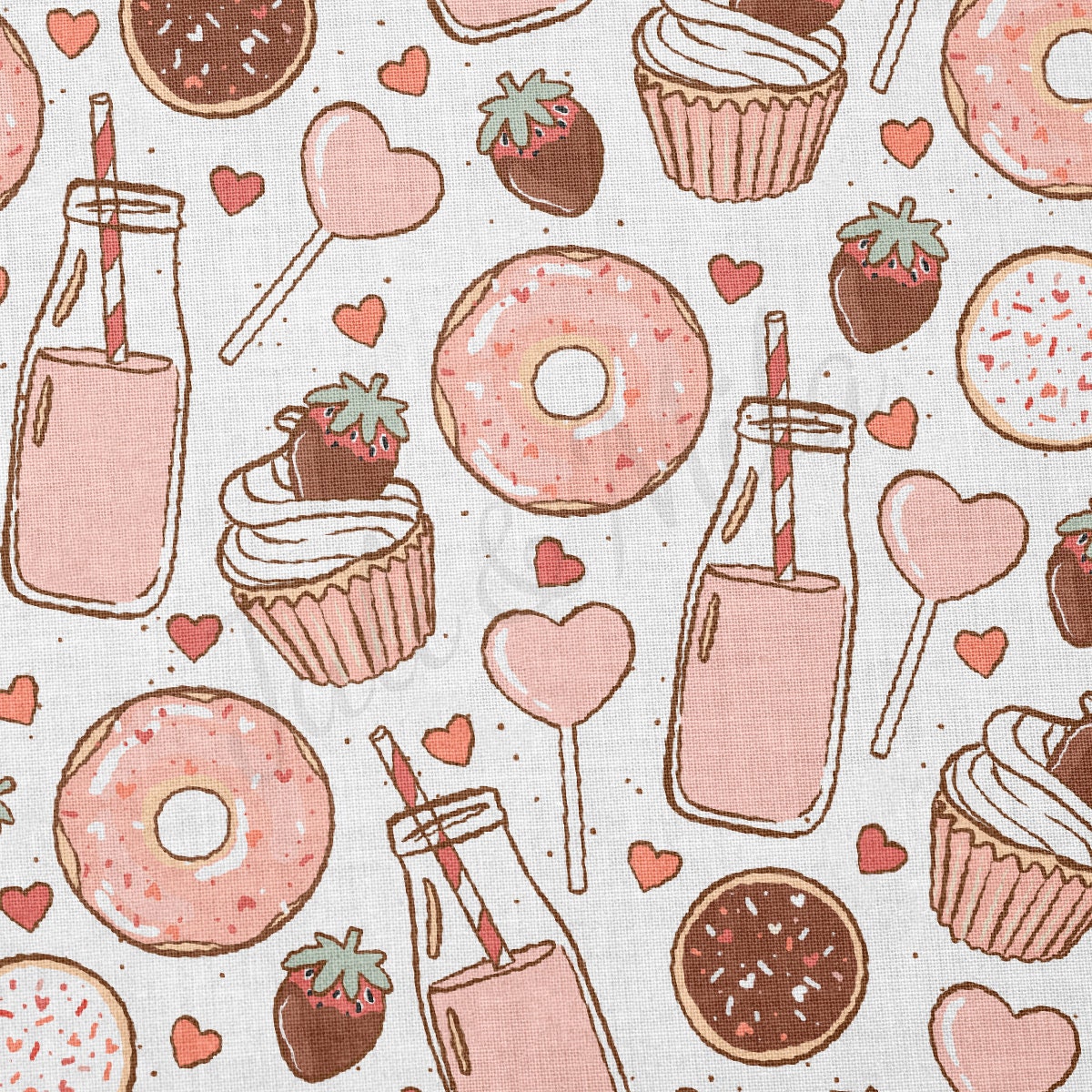 100% Cotton Fabric By the Yard Printed in USA Cotton Sateen - Cotton CTN1222 Valentine's Day