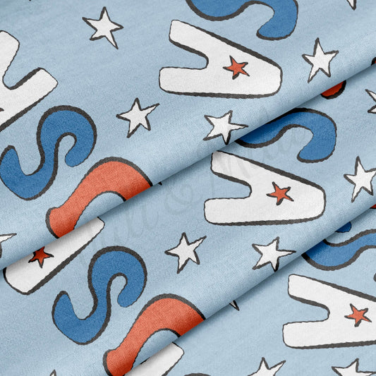 100% Cotton Fabric By the Yard Printed in USA Cotton Sateen - Cotton CTN1228 4th of July Patriotic