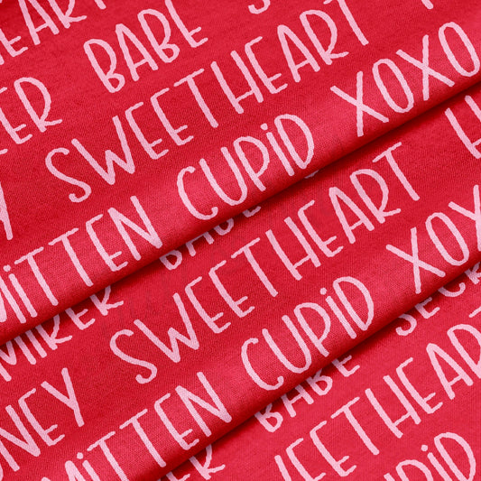 100% Cotton Fabric By the Yard Printed in USA Cotton Sateen - Cotton CTN1244 Valentine's Day