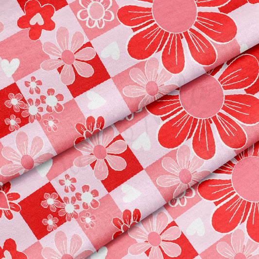 100% Cotton Fabric By the Yard Printed in USA Cotton Sateen - Cotton CTN1247 Valentine's Day