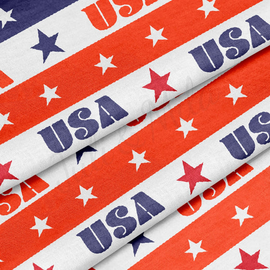 100% Cotton Fabric By the Yard Printed in USA Cotton Sateen - Cotton CTNPT52 4th of July Patriotic