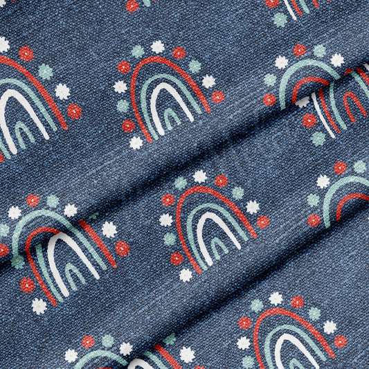 100% Cotton Fabric By the Yard Printed in USA Cotton Sateen - Cotton CTNPT75 4th of July