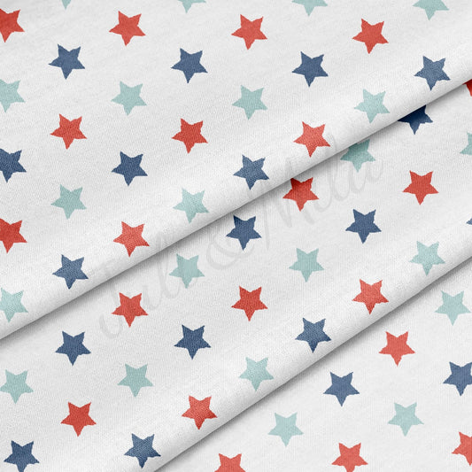 100% Cotton Fabric By the Yard Printed in USA Cotton Sateen - Cotton CTNPT88 4th of July