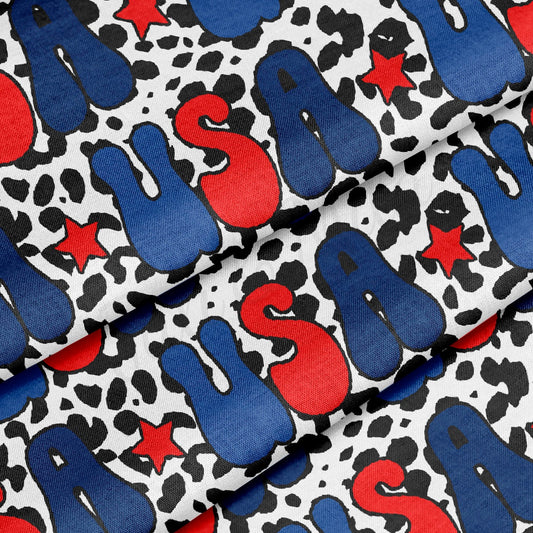 100% Cotton Fabric By the Yard Printed in USA Cotton Sateen - Cotton CTNPT89 4th of July Patriotic