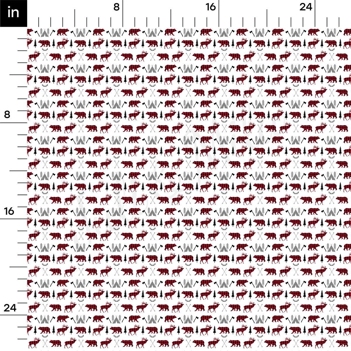 a red and white pattern with elephants on it