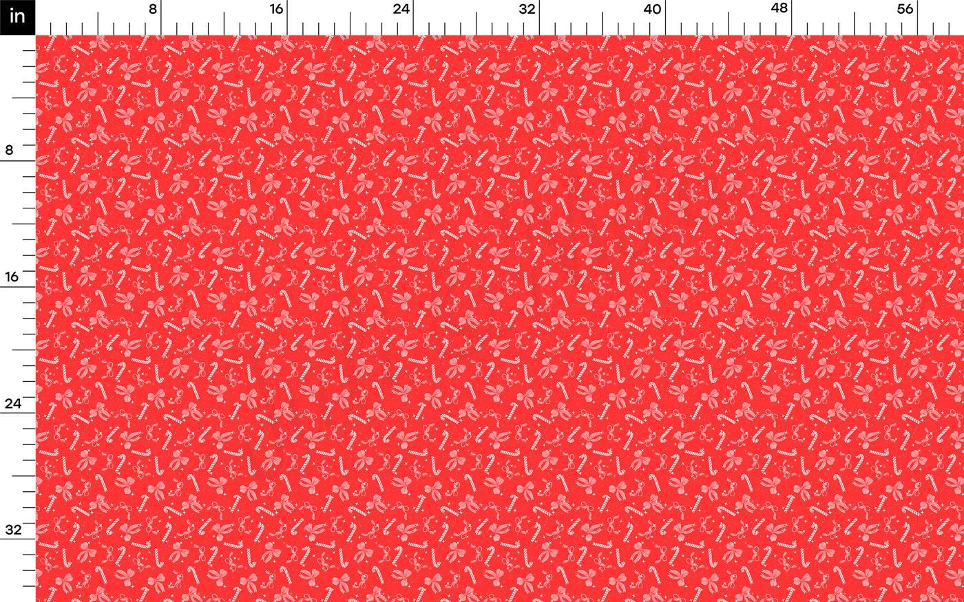 a ruler with a red and black pattern on it