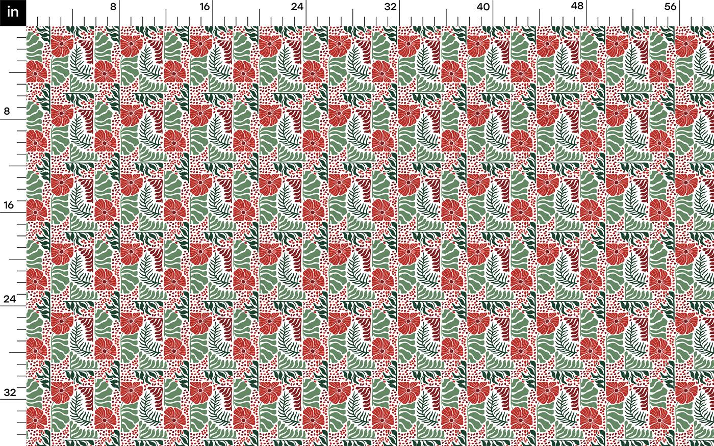 a red and green pattern on a white background