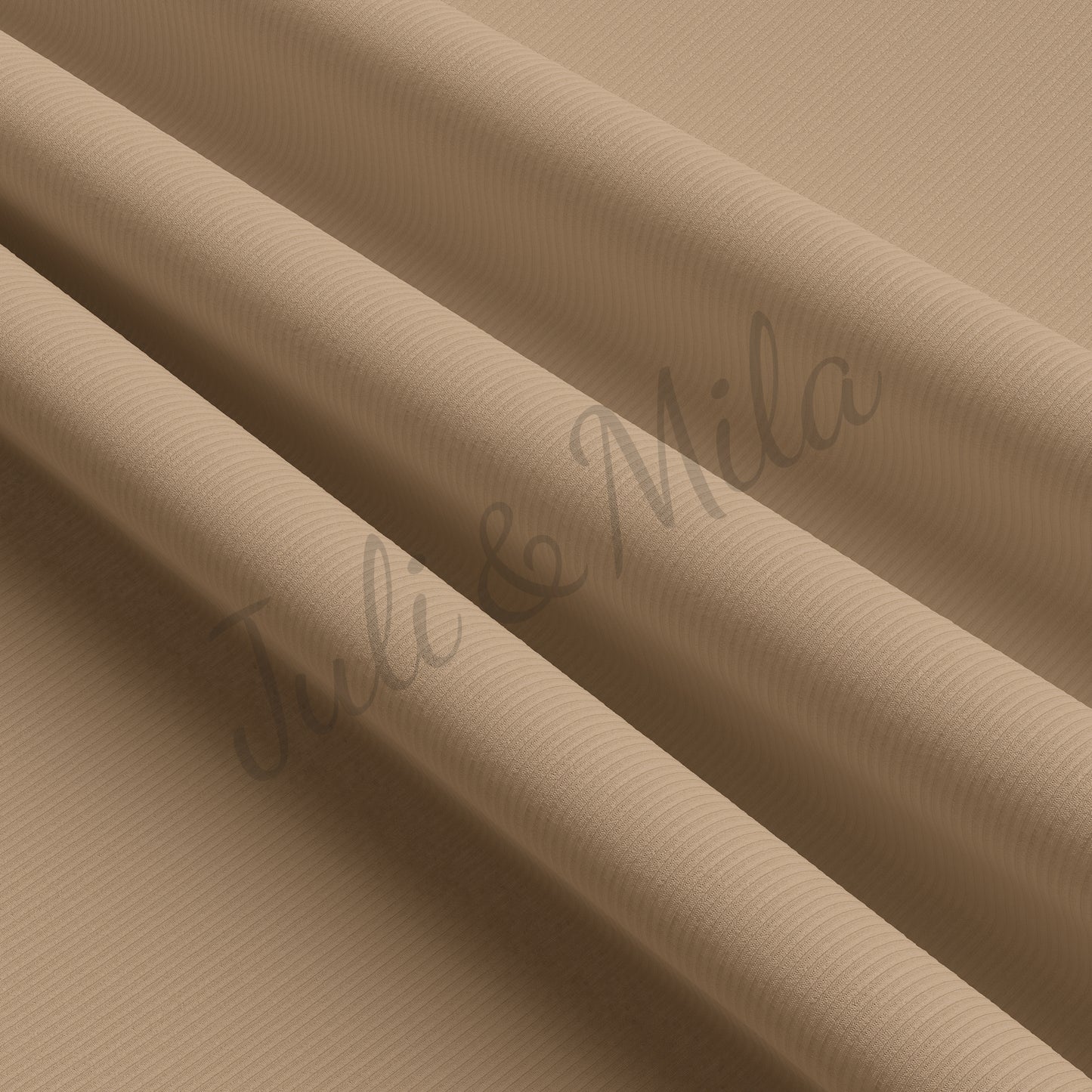 Tan Rib Knit Fabric