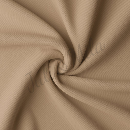 Tan Rib Knit Fabric