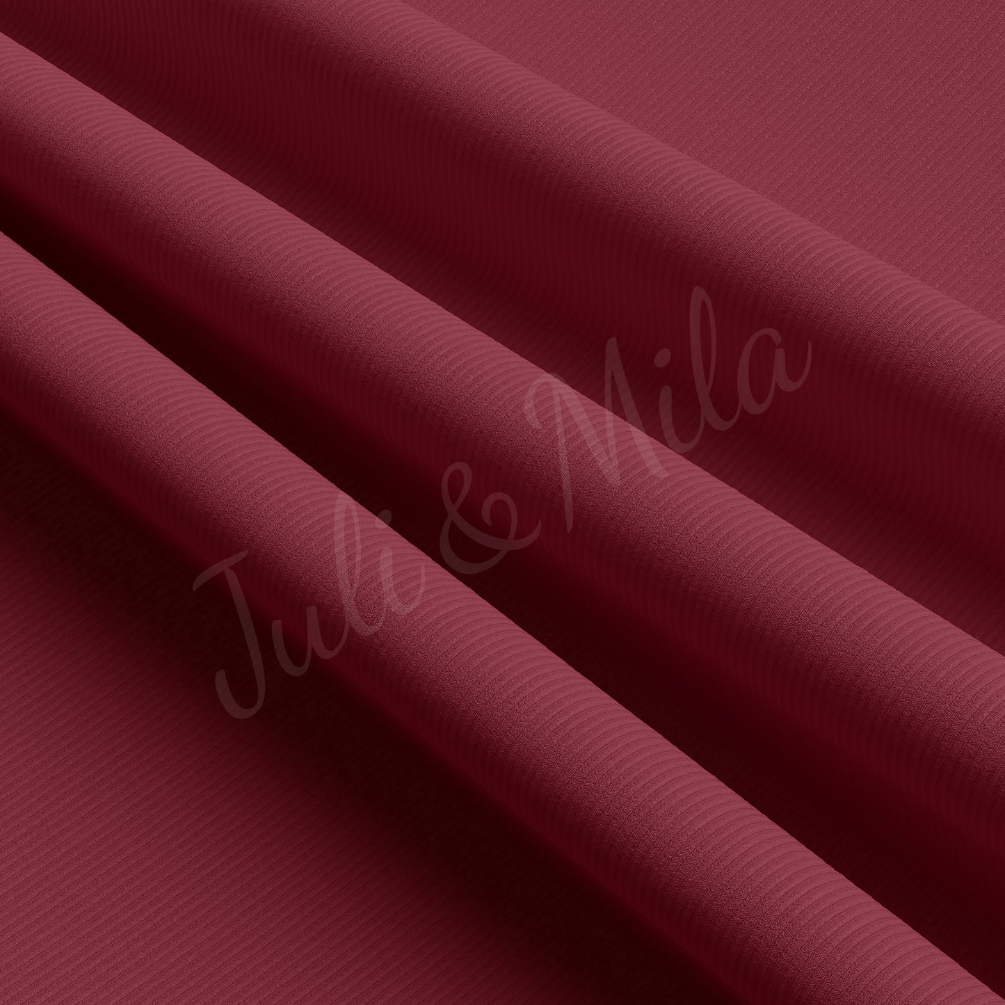 Burgundy Rib Knit Fabric