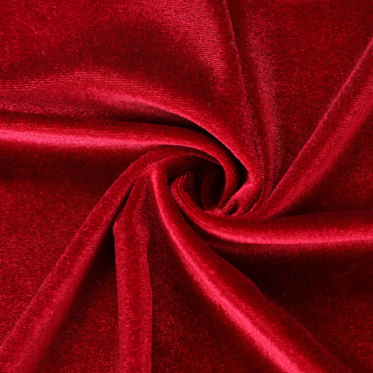 Burgundy Stretchy Velvet Fabric