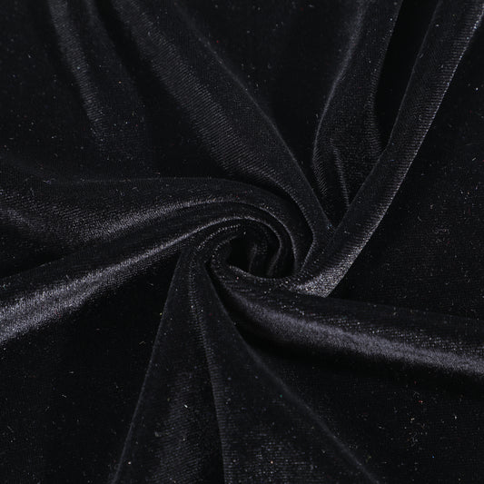 Black Stretchy Velvet Fabric