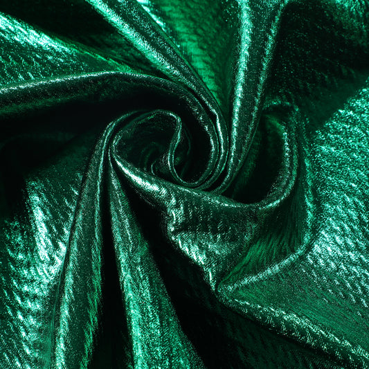 Green Metallic Foil Liverpool Bullet Textured Fabric