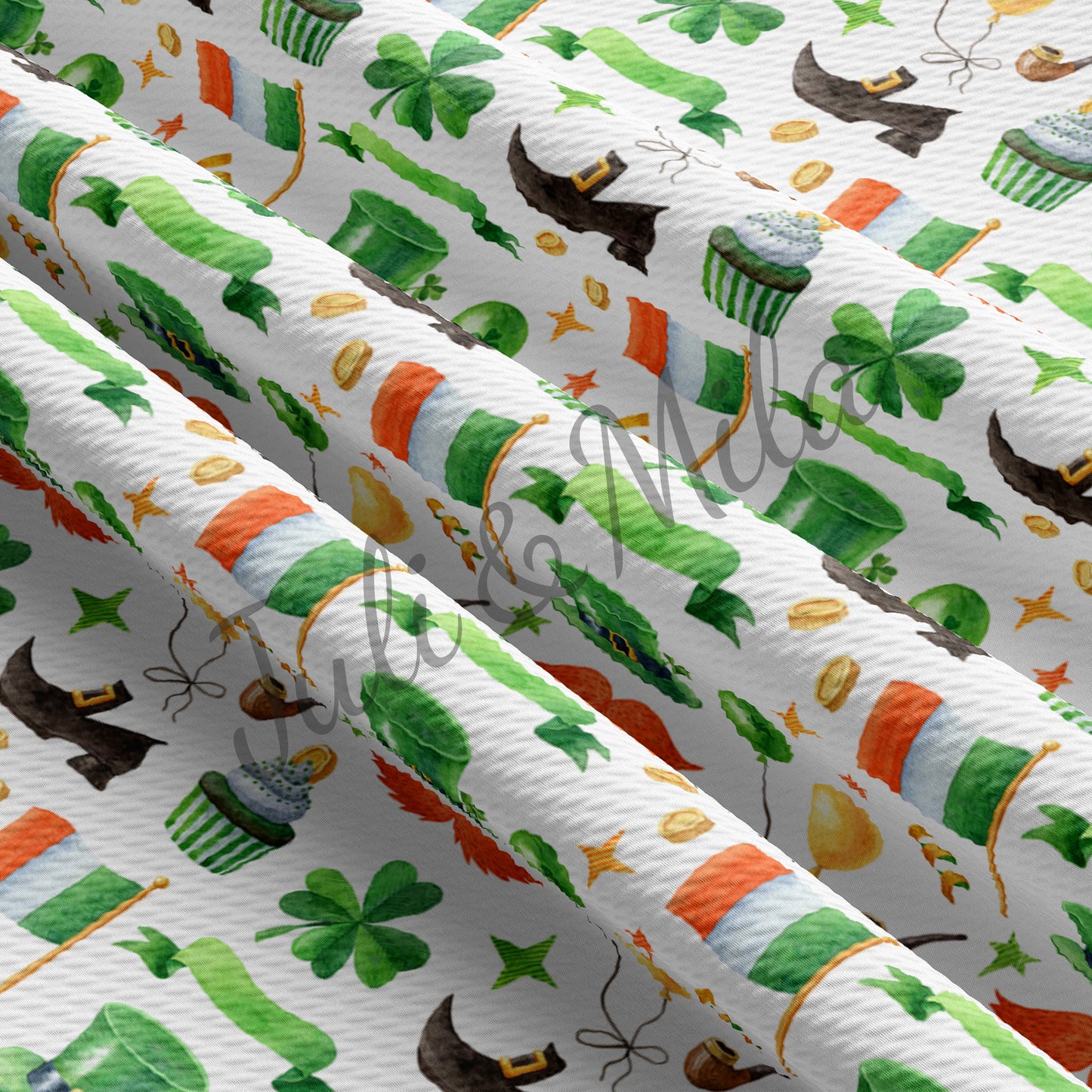 st Patrick’s day Printed Liverpool Bullet Textured Fabric (p8)