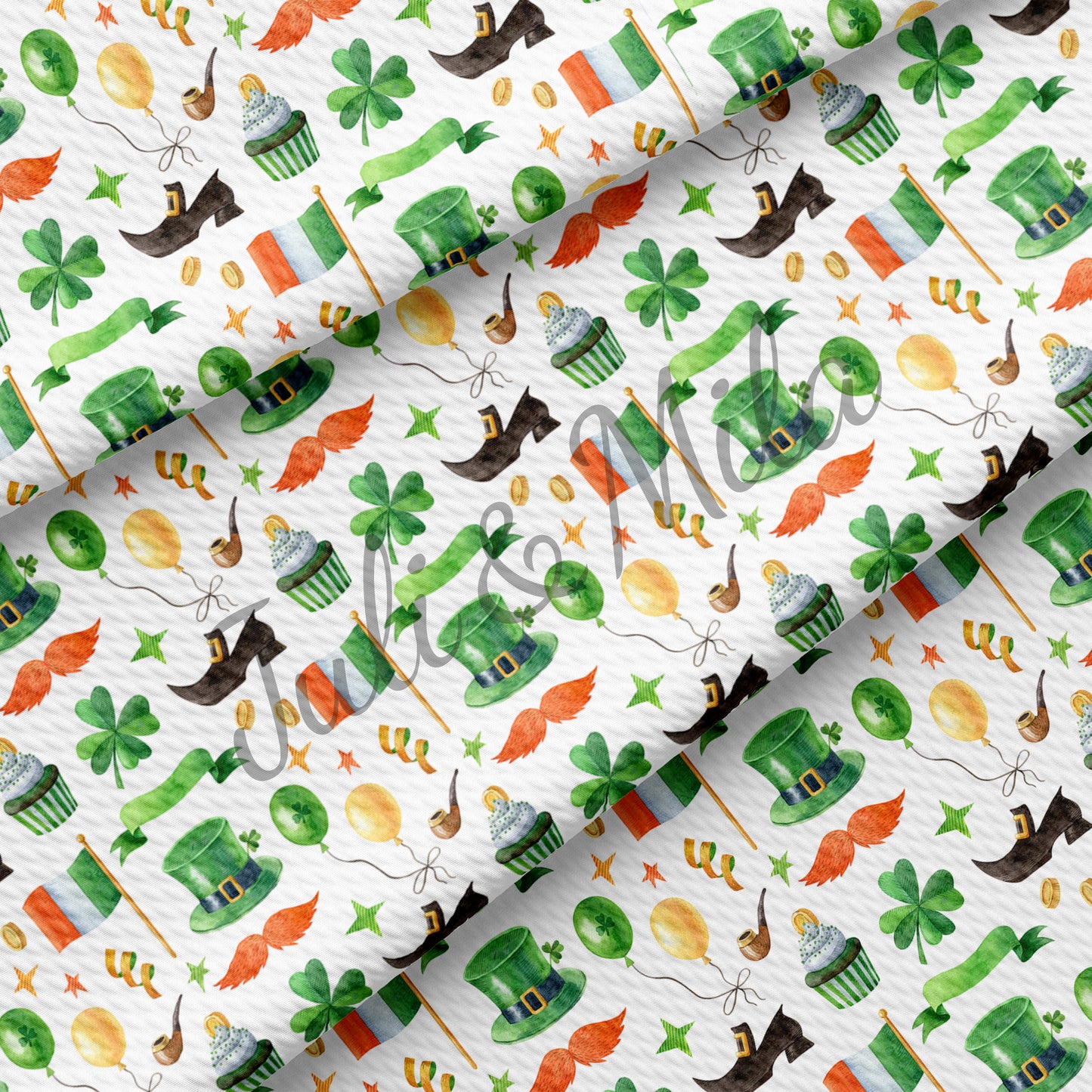 st Patrick’s day Printed Liverpool Bullet Textured Fabric (p8)
