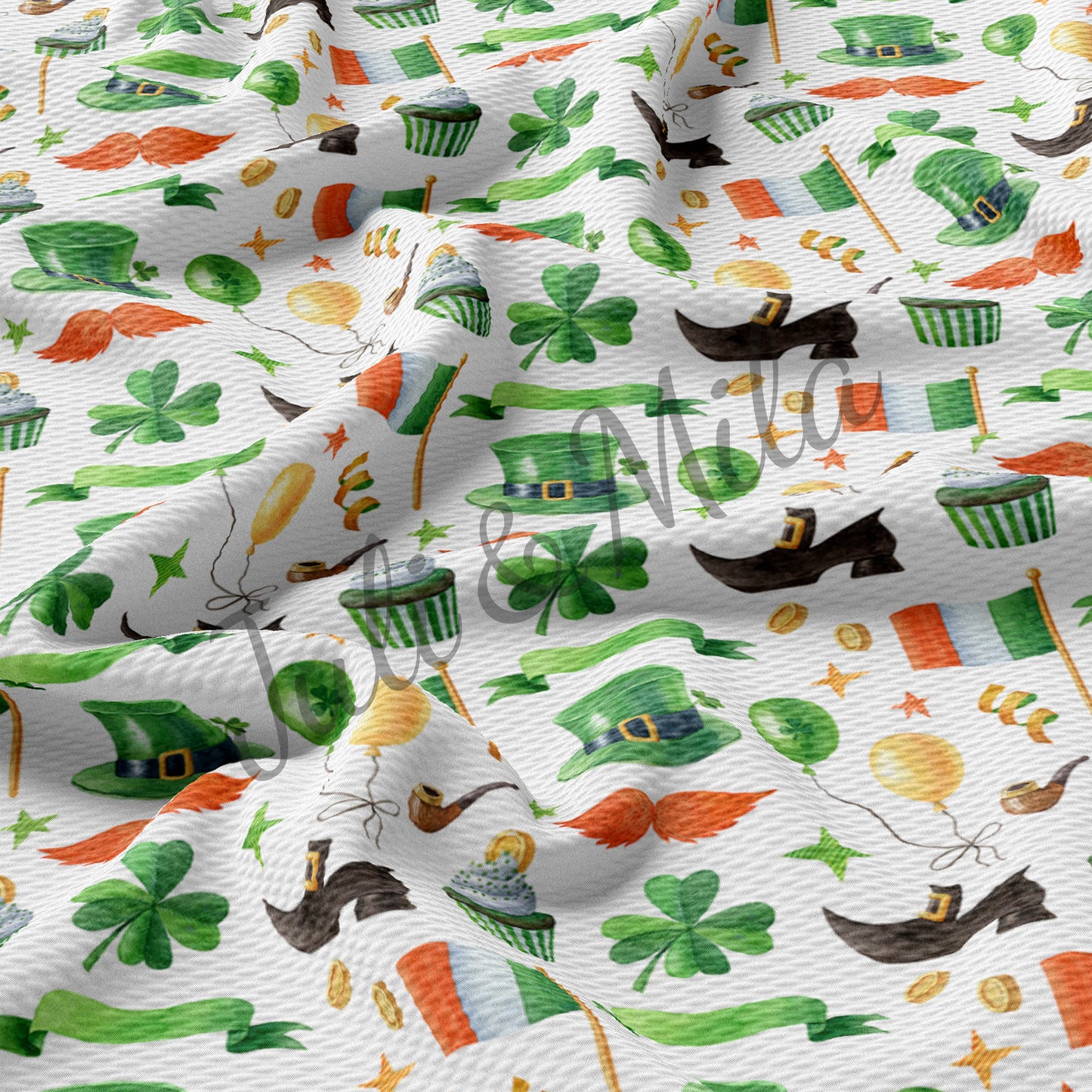 st Patrick’s day Printed Liverpool Bullet Textured Fabric (p8)