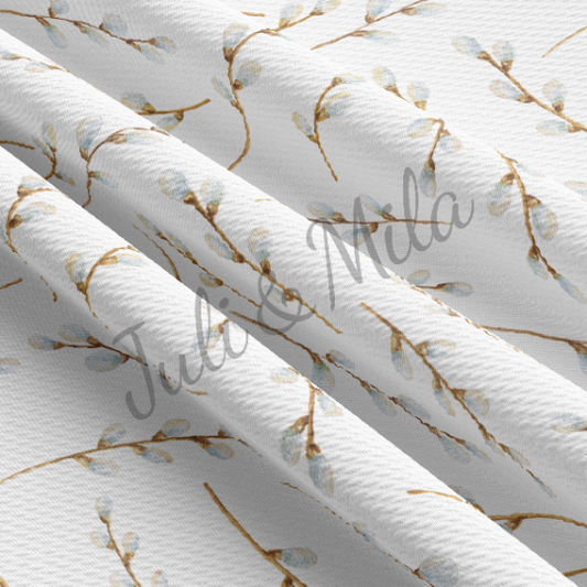 Printed Liverpool Bullet Textured Fabric Egg Bunny Pastel (E48)