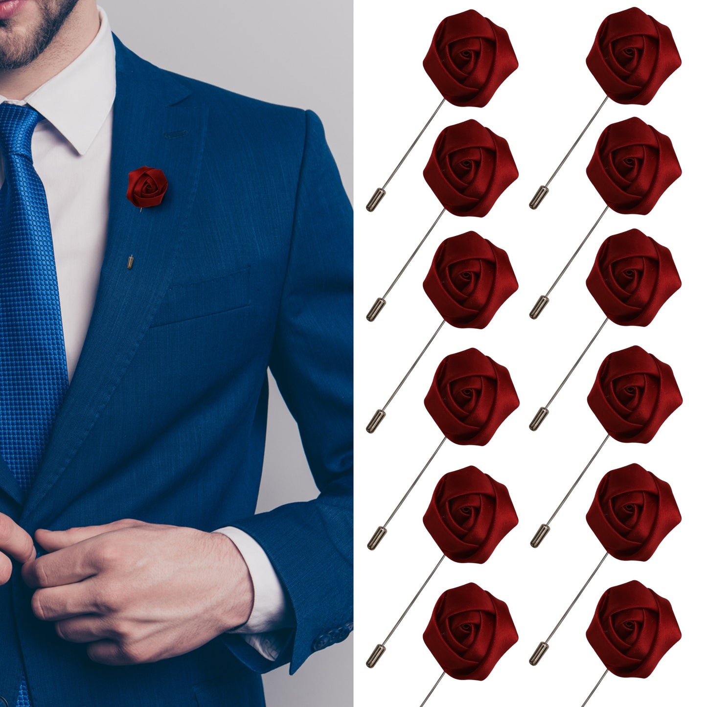 Flower Lapel Pin, Burgundy Lapel Pin, Lapel Pin, Wedding Lapel Pin, Men Lapel Pin, Lapel Flower, Wedding Boutonniere, Gift, Men's Lapel