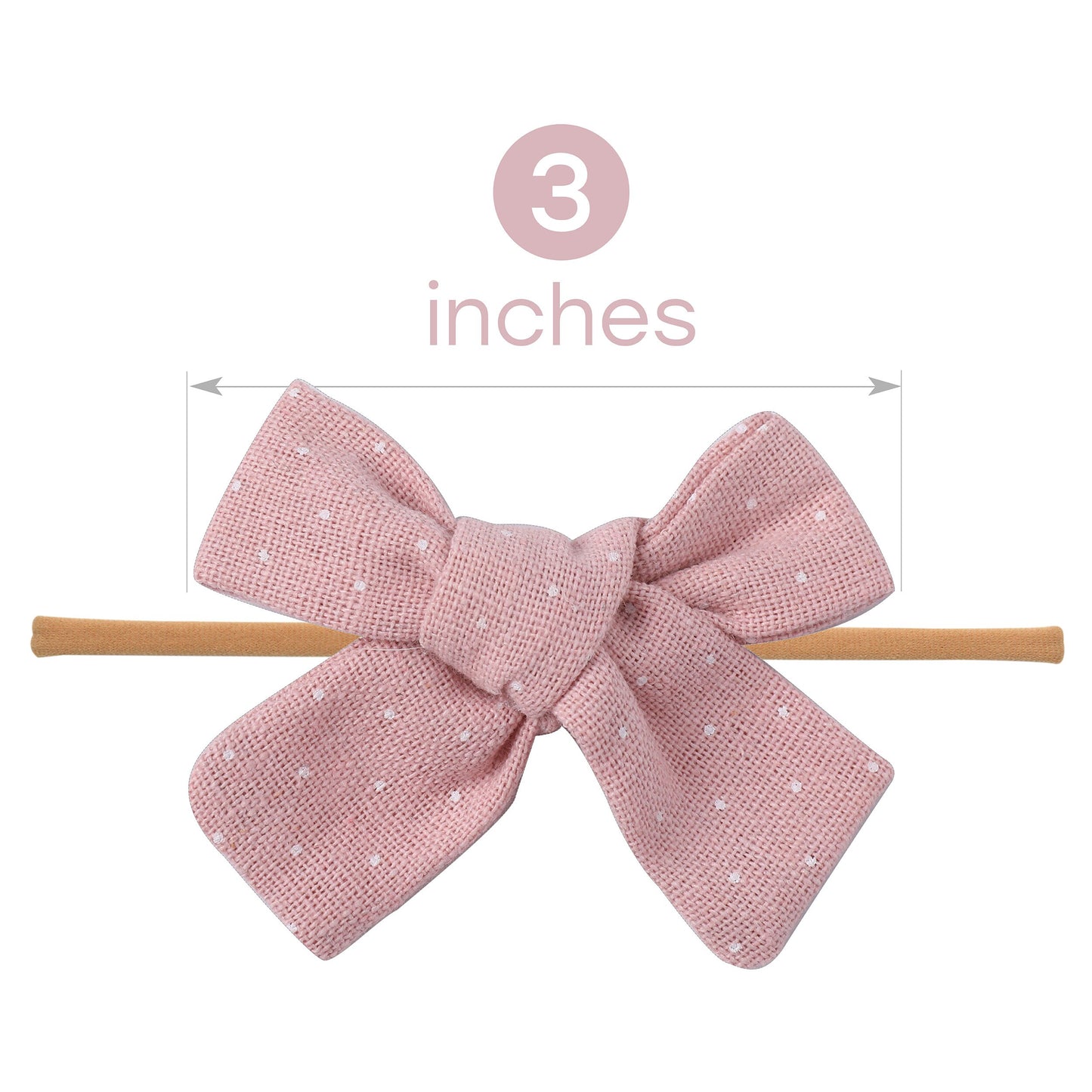 10 Polka Dots Nylon Baby Headbands, Baby Girl Headbands, Newborn baby headbands, Infant Headbands, Baby Bow Headbands: Linen Polka Dot