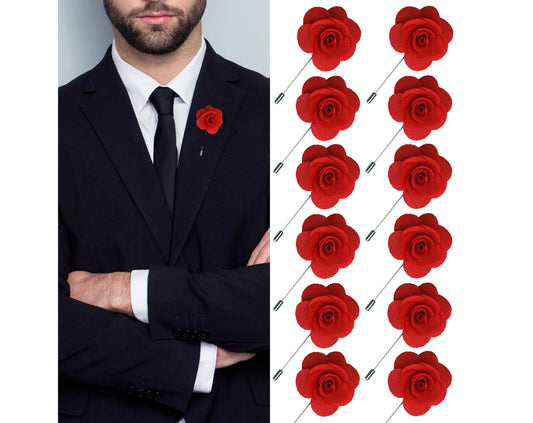 Red Flower Lapel Pin, Red Lapel Pin, Lapel Pin, Wedding Lapel Pin, Men Lapel Pin, Lapel Flower Wedding Boutonniere, Gift, Men's Lapel Flower
