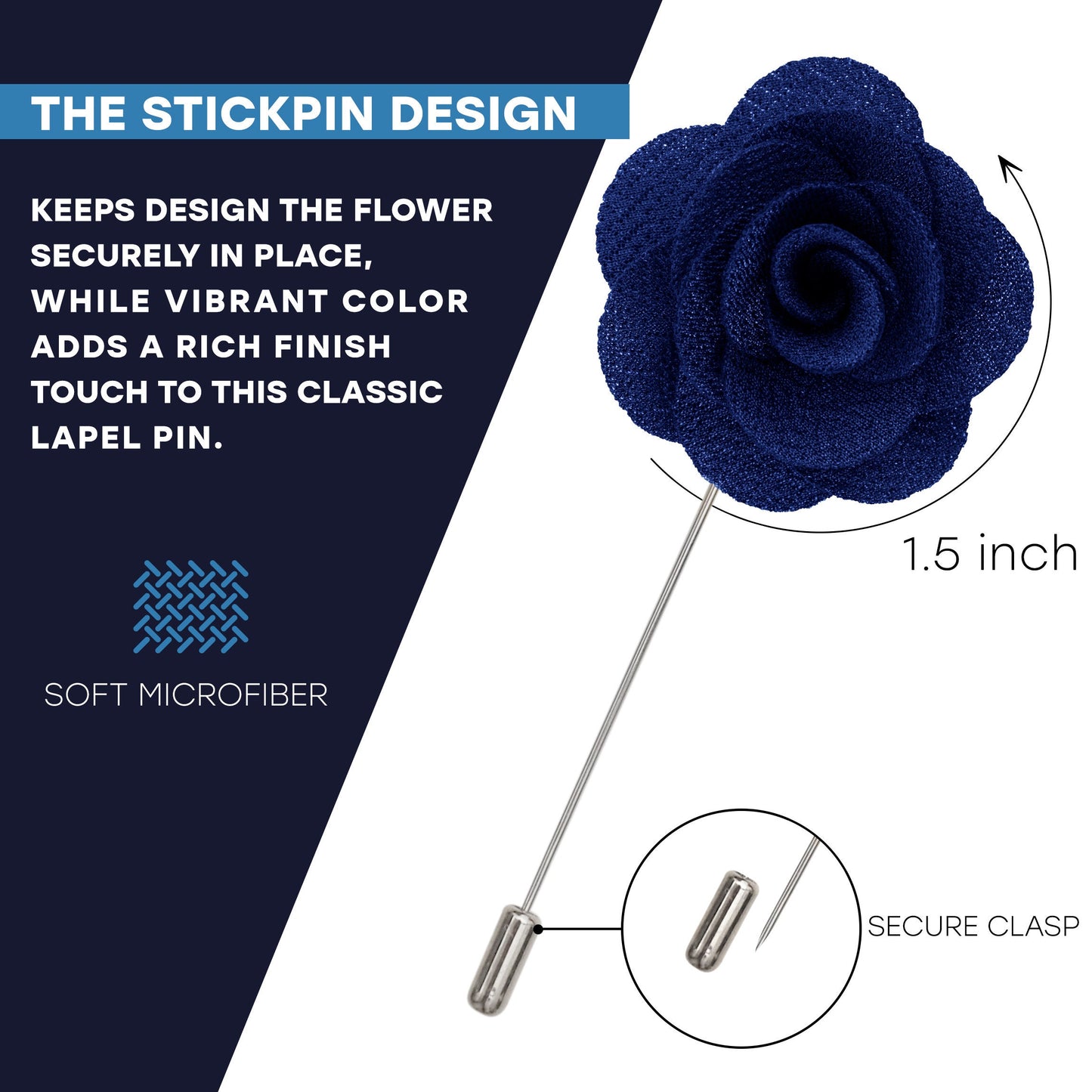 Navy Flower Lapel Pin, Navy Lapel Pin, Lapel Pin, Wedding Lapel Pin, Men Lapel Pin, Lapel Flower, Wedding Boutonniere, Gift, Men's Lapel