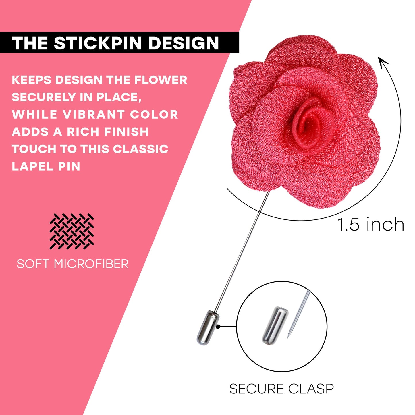 Flower Lapel Pin, Hot Pink Lapel Pin, Lapel Pin, Wedding Lapel Pin, Men Lapel Pin, Lapel Flower, Wedding Boutonniere, Gift, Men's Lapel