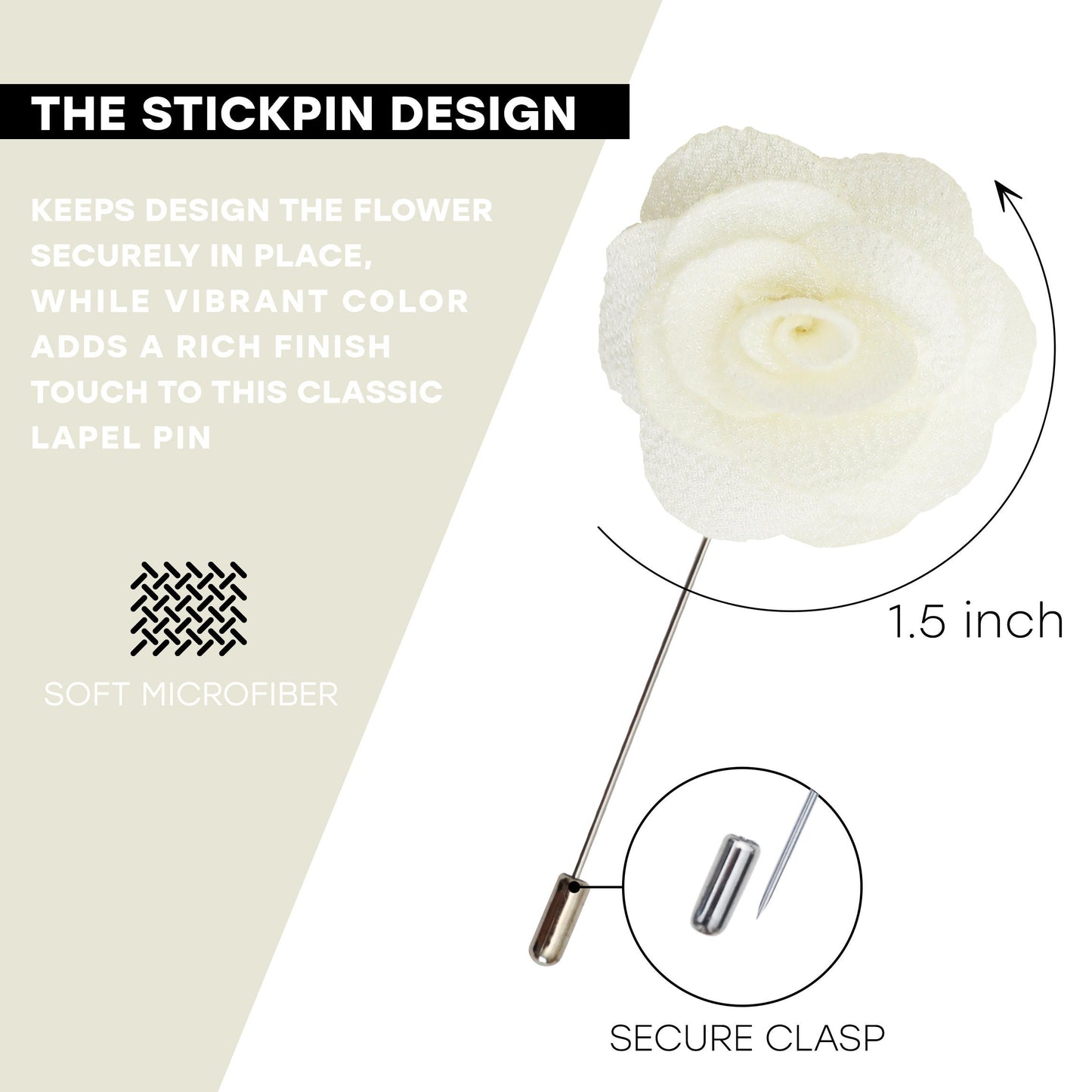 Ivory Lapel Pin, Lapel Pin, Flower Lapel Pin, Wedding Lapel Pin, Men Lapel Pin, Lapel Flower, Wedding Boutonniere, Gift, Men's Lapel
