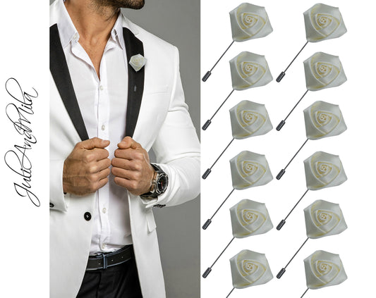 Flower Lapel Pin, Ivory Lapel Pin, Lapel Pin, Wedding Lapel Pin, Men Lapel Pin, Lapel Flower, Wedding Boutonniere, Gift, Men's Lapel