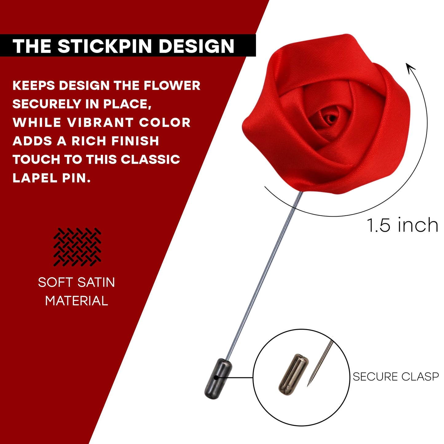 Flower Lapel Pin, Red Lapel Pin, Lapel Pin, Wedding Lapel Pin, Men Lapel Pin, Lapel Flower, Wedding Boutonniere, Gift, Men's Lapel