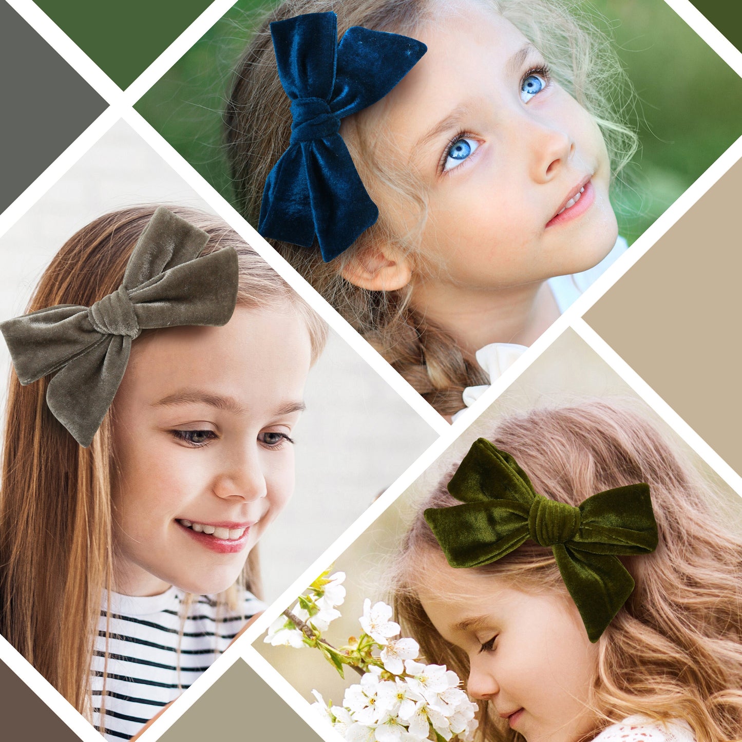 Velvet hair bow clips bows for toddlers girls, hair clip, Velvet bows hair clips for girls, toddlers barrettes, bow alligator clip Large 5"