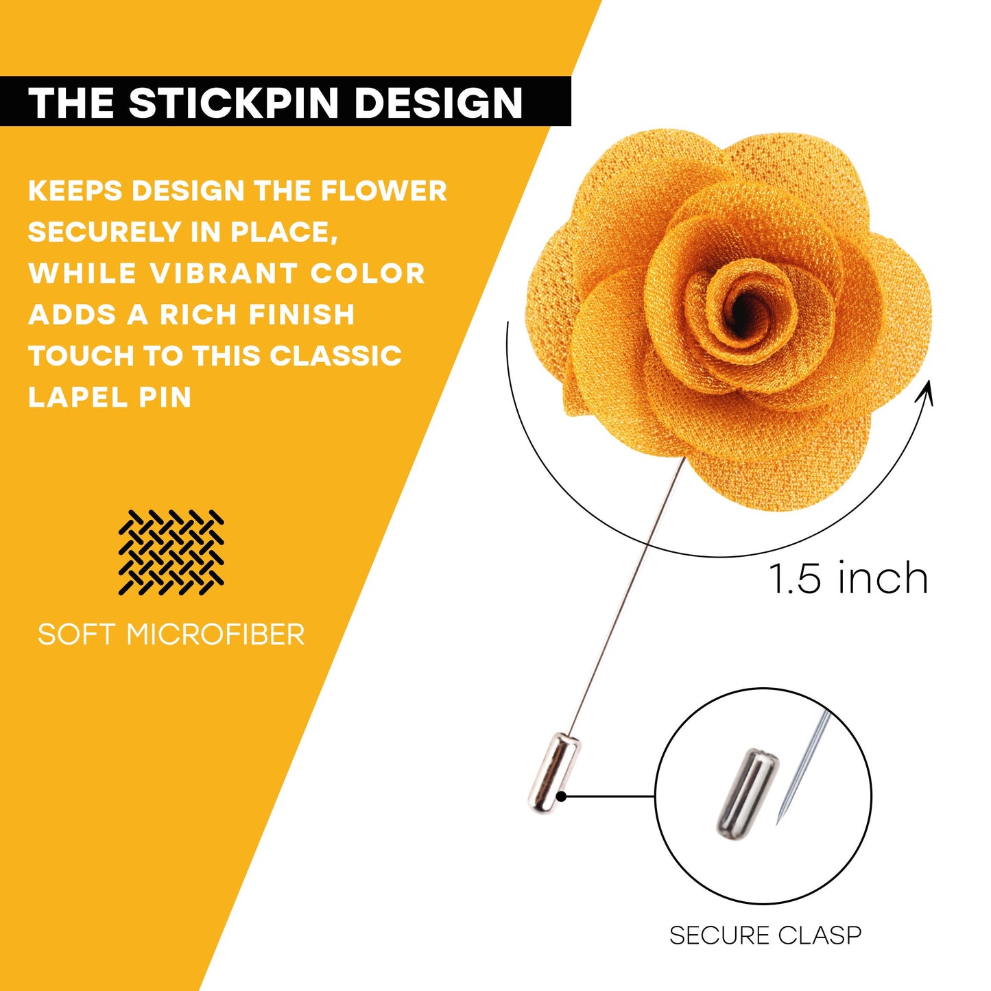 Mustard Flower Lapel Pin, Gold Lapel Pin, Lapel Pin, Wedding Lapel Pin, Men Lapel Pin, Lapel Flower, Wedding Boutonniere, Gift, Men's Lapel