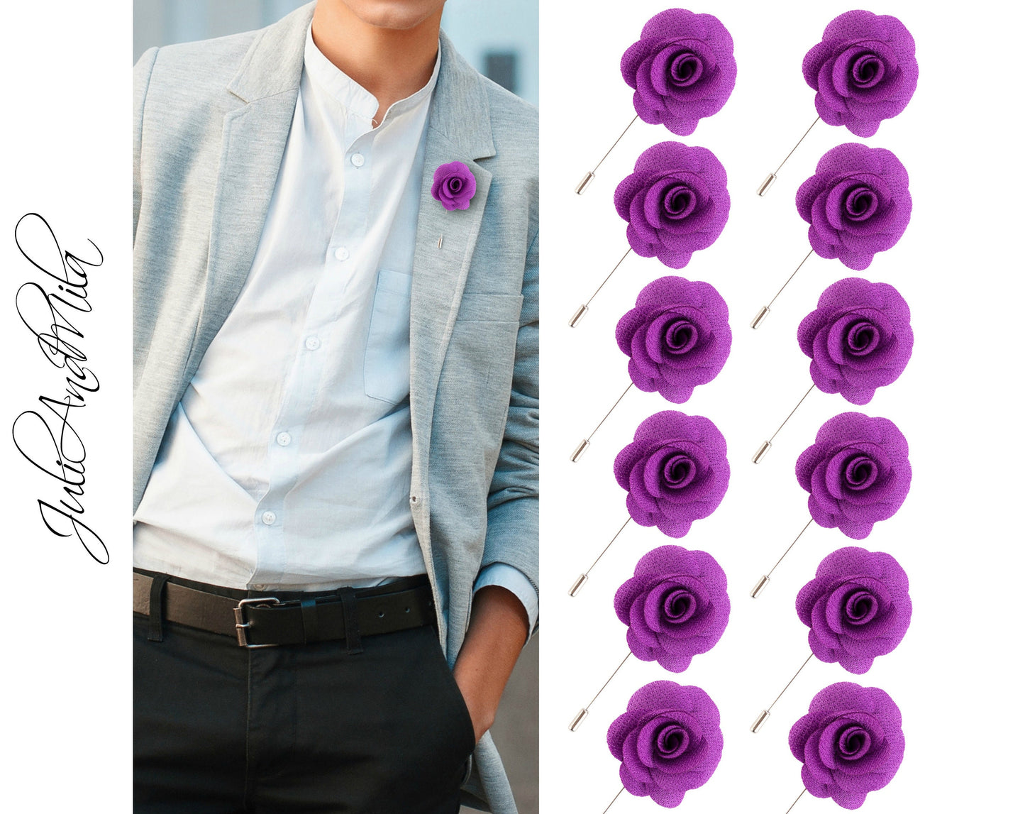 Grape Flower Lapel Pin, Purple Lapel Pin, Lapel Pin, Wedding Lapel Pin, Men Lapel Pin, Lapel Flower, Wedding Boutonniere, Gift, Men's Lapel
