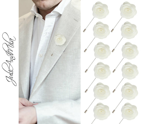 Ivory Lapel Pin, Lapel Pin, Flower Lapel Pin, Wedding Lapel Pin, Men Lapel Pin, Lapel Flower, Wedding Boutonniere, Gift, Men's Lapel