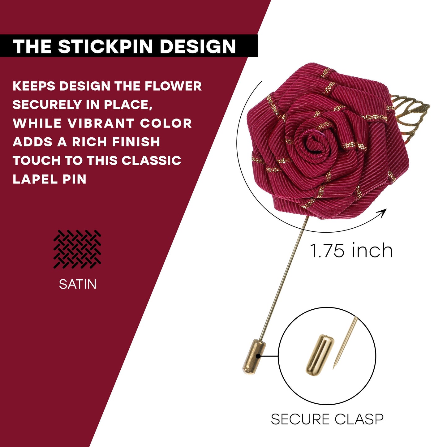 Flower Lapel Pin, Burgundy Lapel Pin, Lapel Pin, Wedding Lapel Pin, Men Lapel Pin, Lapel Flower, Wedding Boutonniere, Gift, Men's Lapel