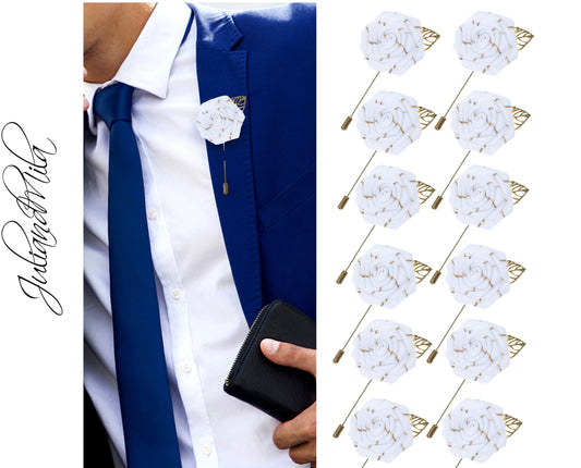 Flower Lapel Pin, White Lapel Pin, Lapel Pin, Wedding Lapel Pin, Men Lapel Pin, Lapel Flower, Wedding Boutonniere, Gift, Men's Lapel Flower