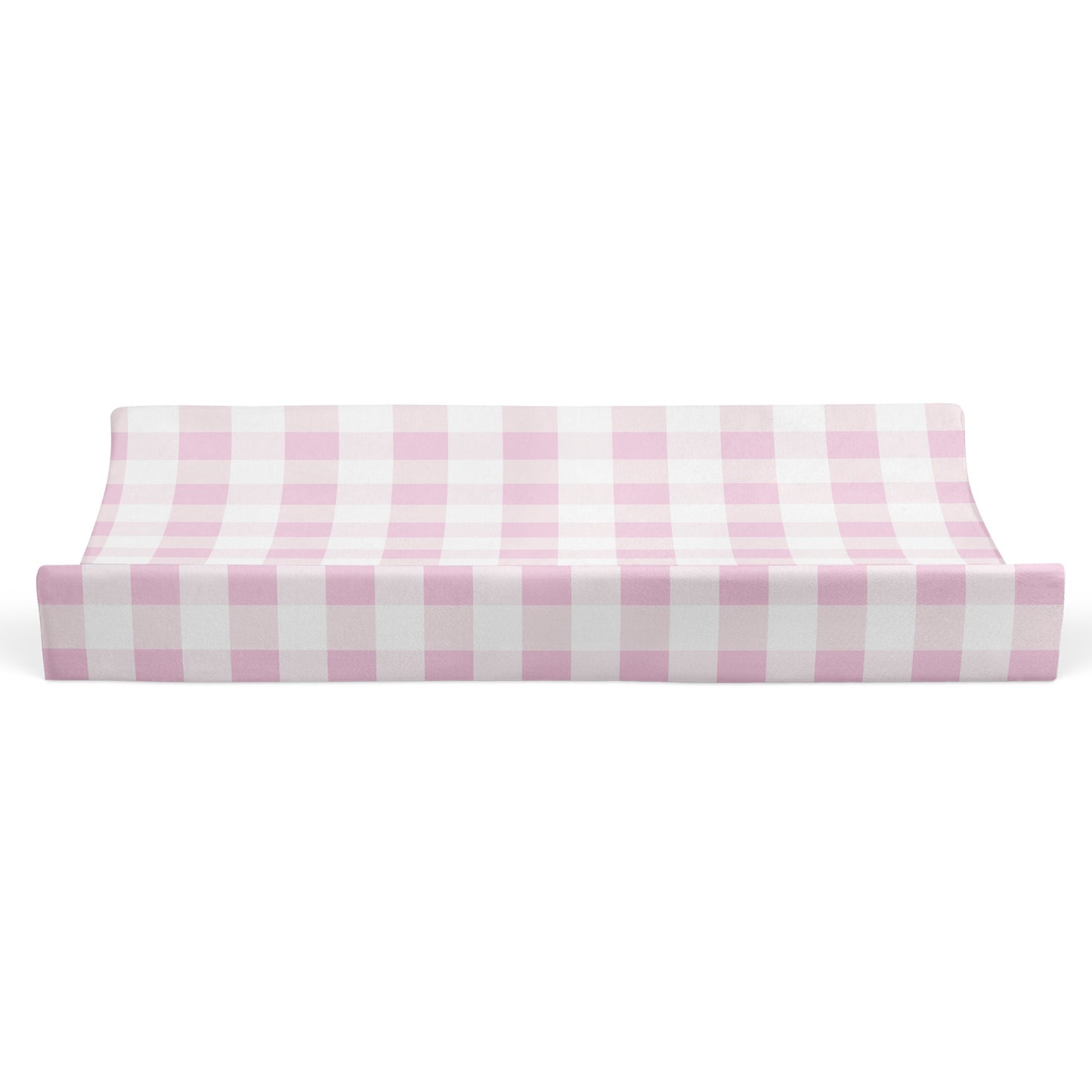 Changing Pad Cover Girl, 100% Cotton, Baby Changing Table Covers for Girls, Farmhouse Nursery Decor Pink Gingham Plaid Squares