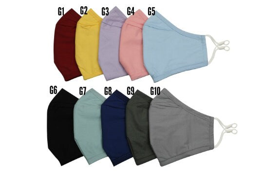 Face Mask with Nose Wire, Washable Reusable Fabric Face Mask with Filter Pocket, Triple Layered Cotton Face Mask, Dusk Mask Cotton Adult