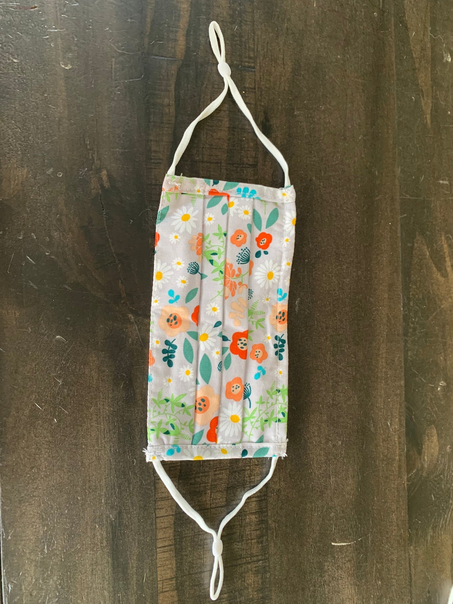 Face Mask for kids with Nose Wire Adjustable Ear Loops Covering Fabric Washable 100% Breathable Three Layer Floral Reusable