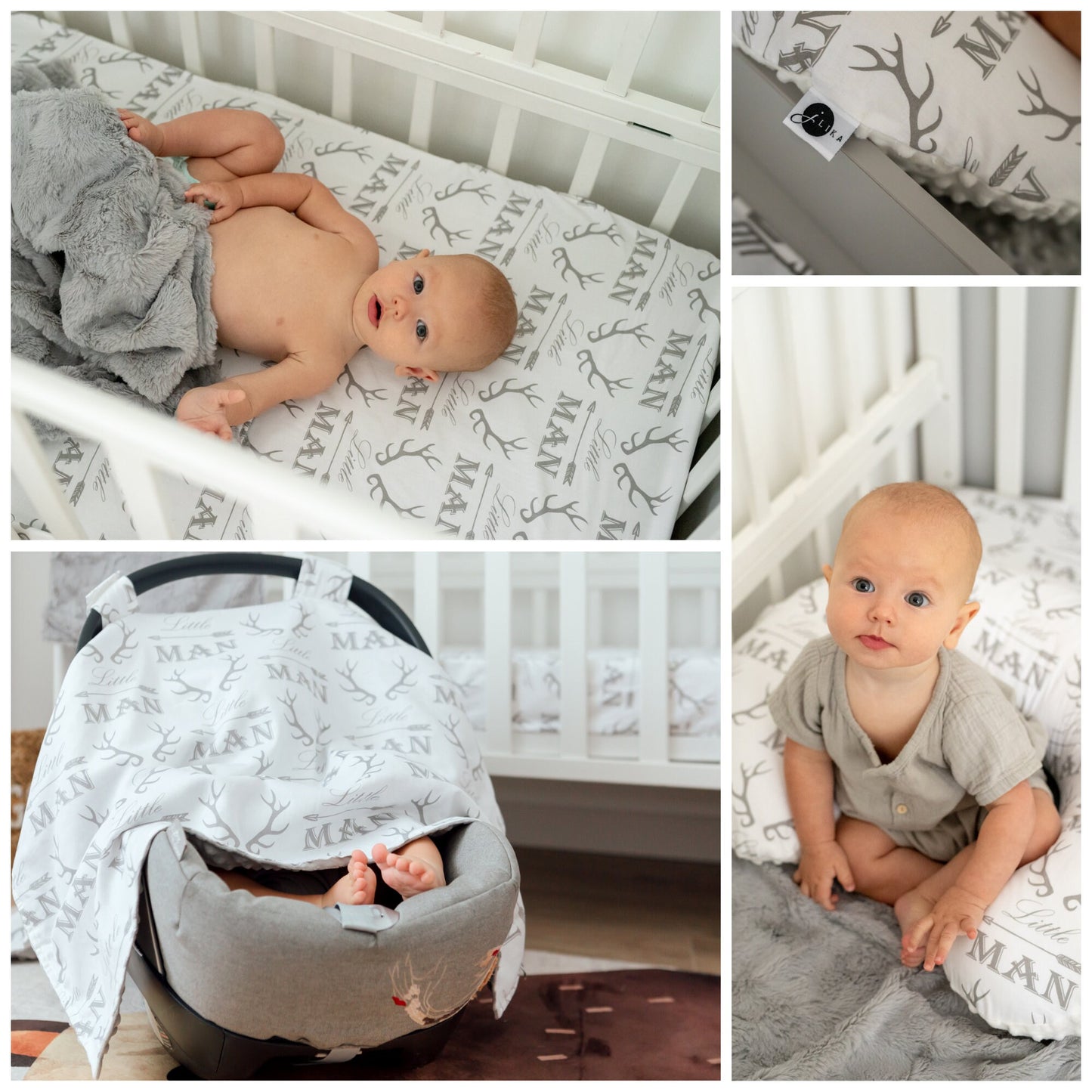 JLIKA Baby Blankets for Boys - Swaddle Newborn Receiving Minky Blanket Boy (Little Man), Blankets for boys