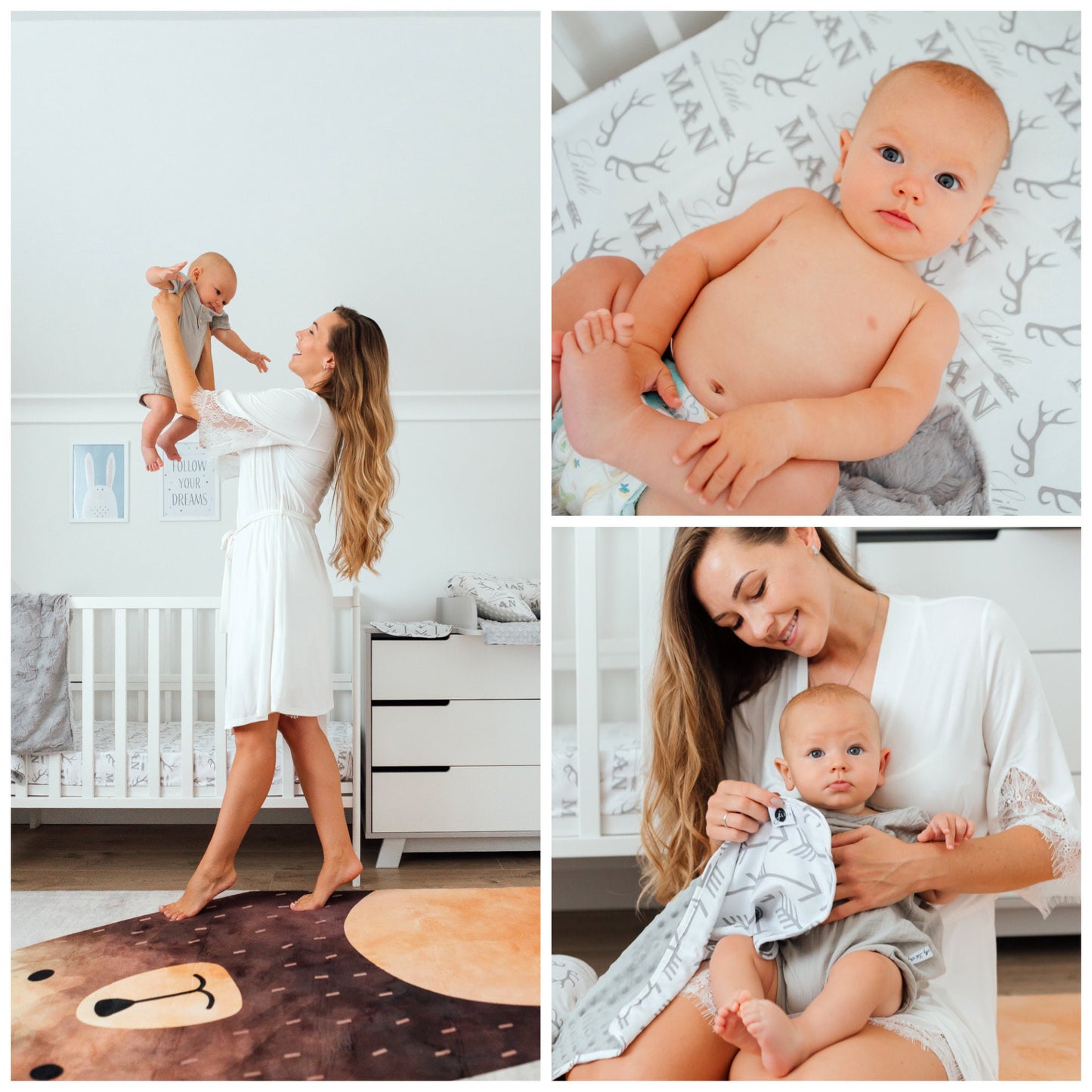 JLIKA Baby Blankets for Boys - Swaddle Newborn Receiving Minky Blanket Boy (Little Man), Blankets for boys