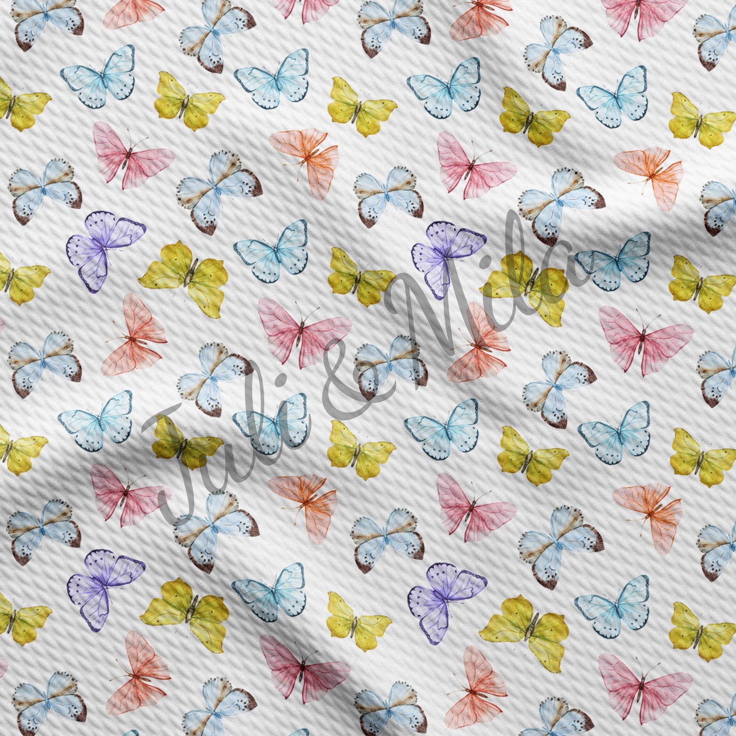 Easter Printed Liverpool Bullet Textured Fabric by the yard 4 Way Stretch Solid Strip Thick Liverpool Fabric Egg Bunny Pastel(E33)