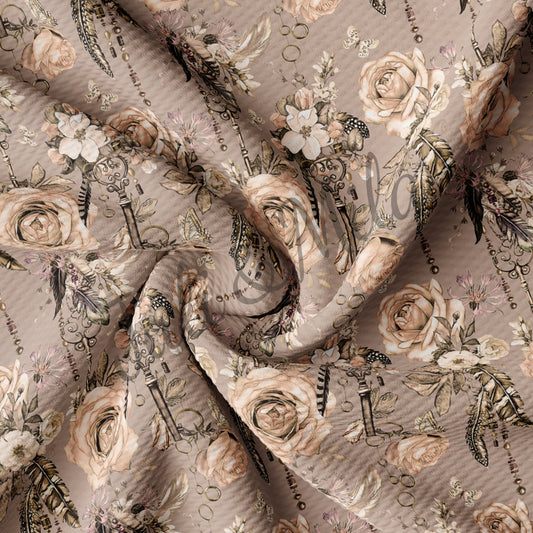 Bullet Textured Fabric Keys&roses(F48)