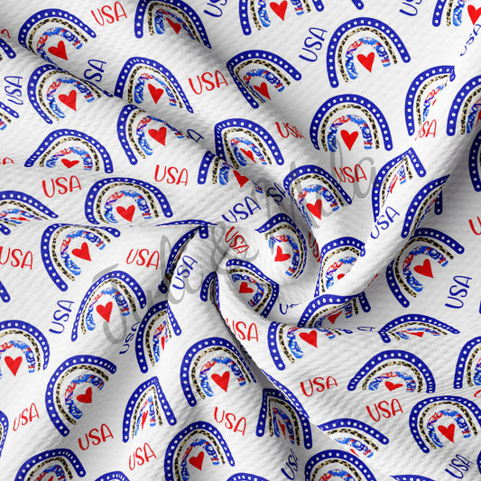 Patriotic 4th of July Bullet Fabric PT32