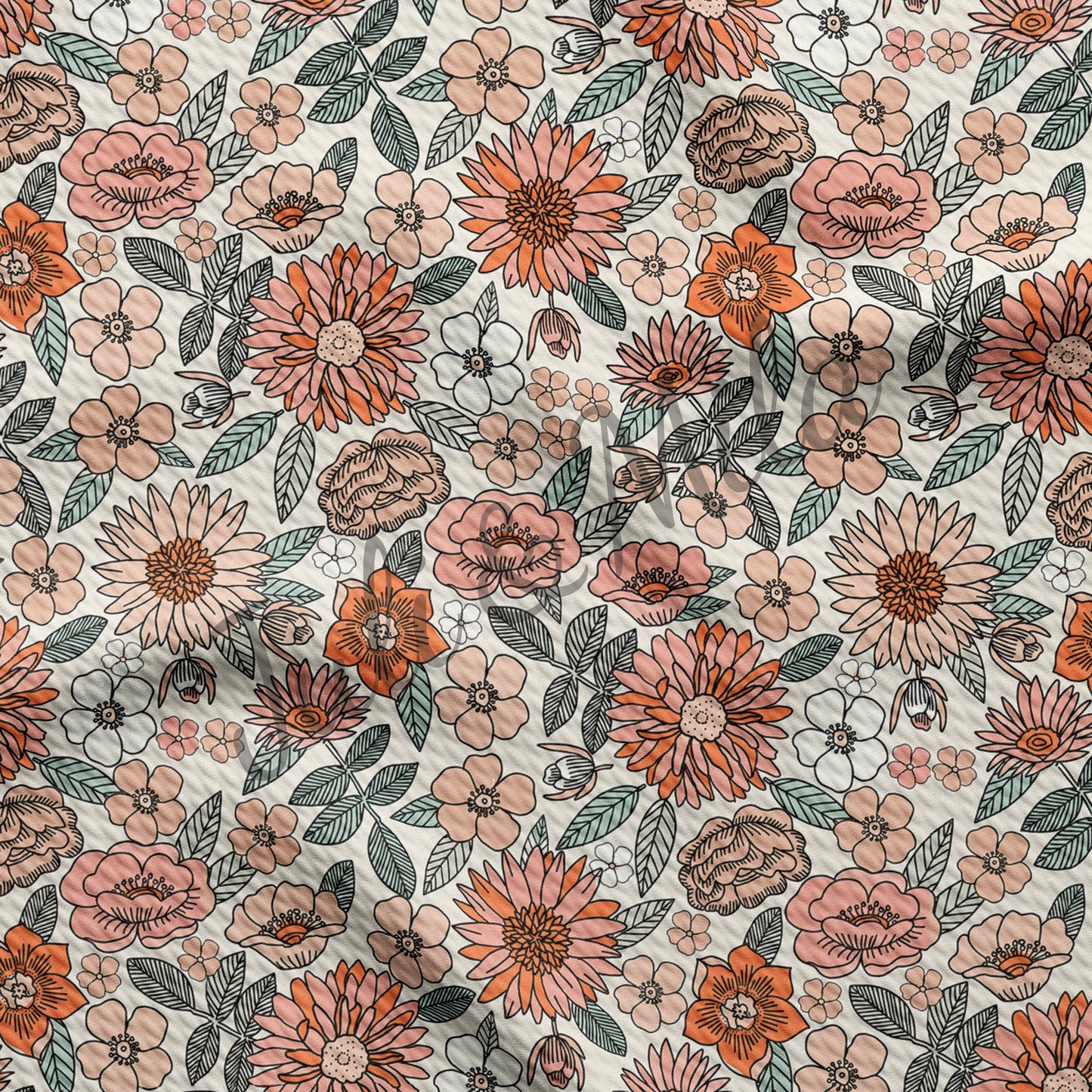 Floral Bullet Textured Fabric Floral56