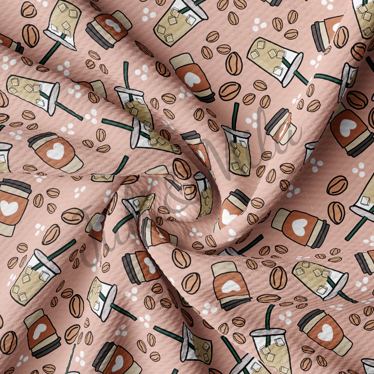 Printed Liverpool Bullet Textured Fabric drink